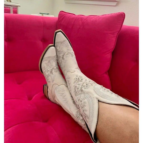 New Knight Boots Women's New Round Head Thick Heel Knight Boots Lace up Large Women's Shoes 