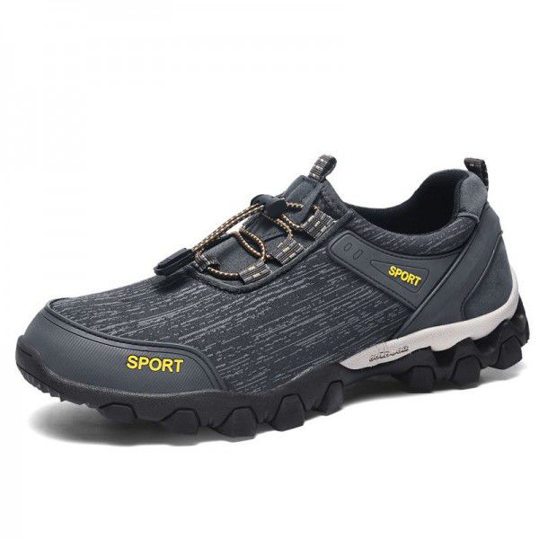Workwear men's shoes, autumn new outdoor sports and leisure shoes, leather shoes, men's waterproof and anti slip hiking shoes, wear-resistant travel shoes 
