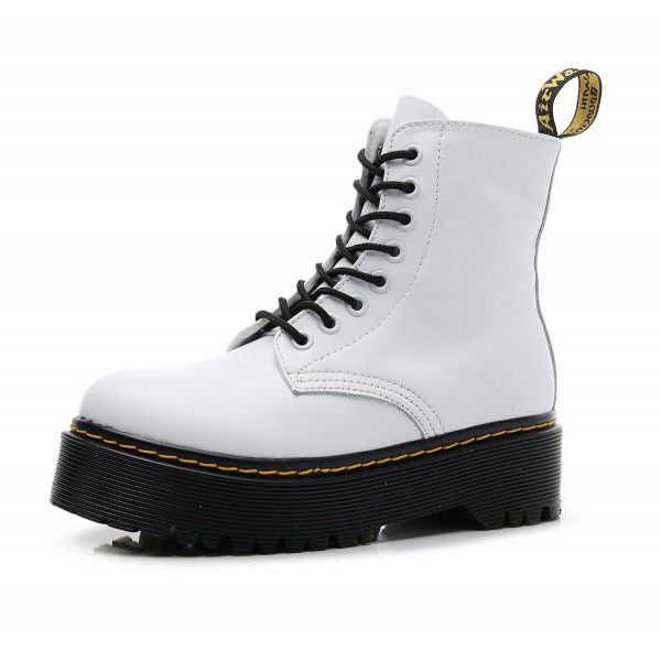 Genuine leather thick soled Martin boots for women, European and American classic 8-hole side zipper for women, short boots 