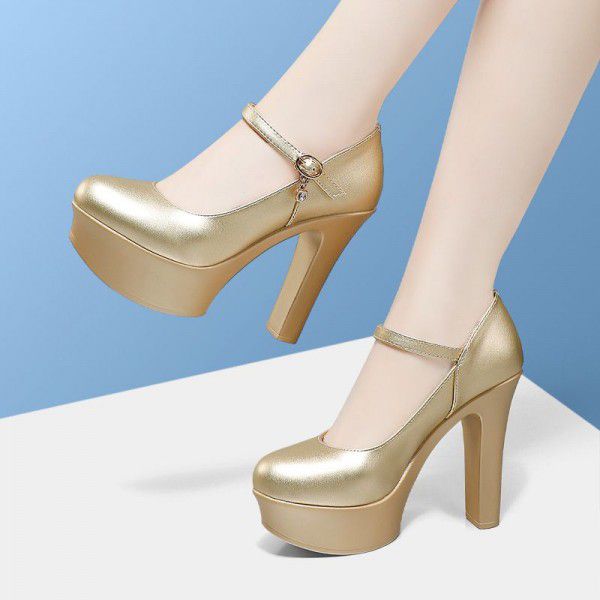 High heeled shoes, wedding thick heels, new runway shoes 