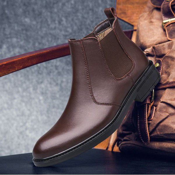 Chelsea Men's Boots Versatile British Martin Boots Men's Fashion China Bond Cross border Work Wear High Top Leather Shoes 