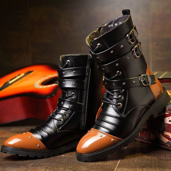 Winter Men's Martin Boots Trend British Men's Shoes Korean Edition Versatile Short Boots Medium High Top Suede Snow Boots 