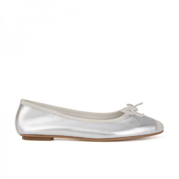 French sheepskin square toe bow thick heeled ballet shoes for women's singles 