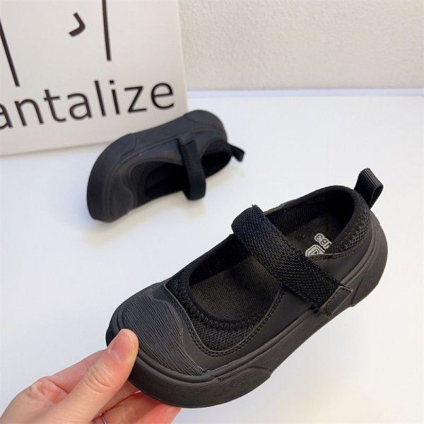 Spring New Mary Jane Half Pack Children's Board Shoes Velcro Girls' Canvas Shoes 