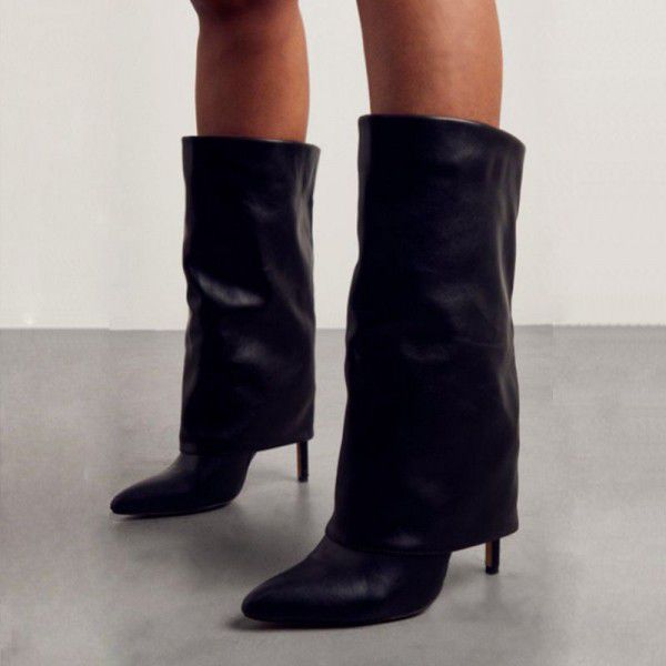 Spring and Autumn New Fine Heel High Heels, Trouser Sleeve Boots, Large Size Women's Boots, Fashion Women's Shoes 