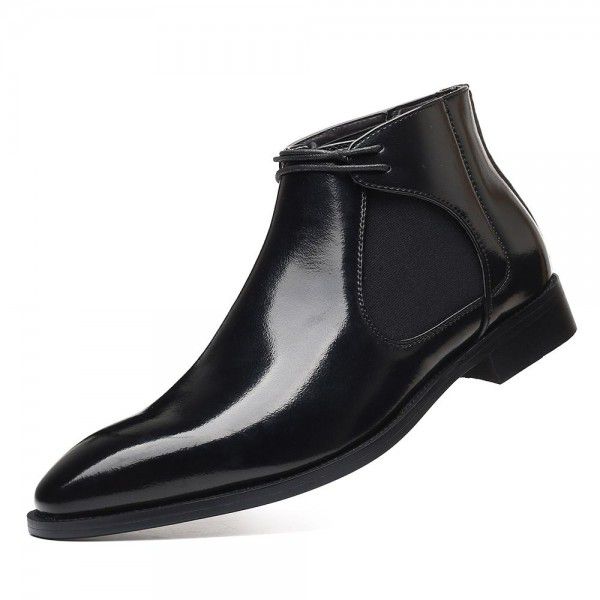 New men's large fashion trend Chelsea boot foot sets British casual leather boots pointy 