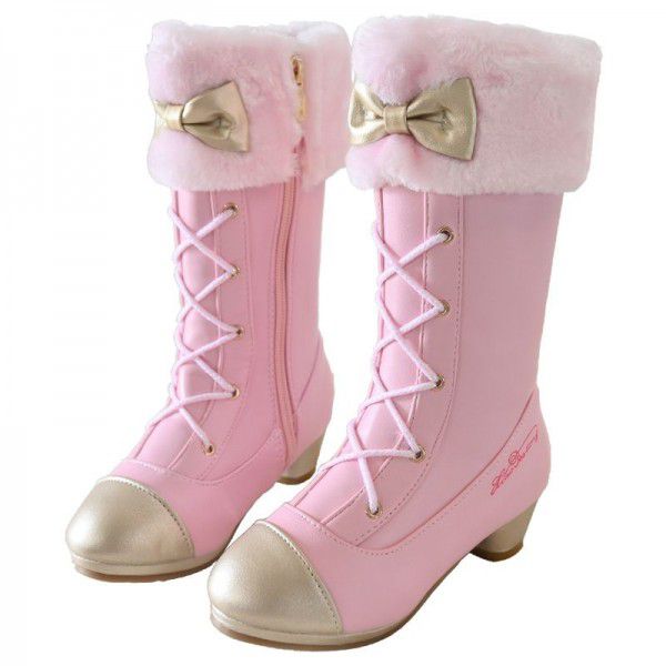 Girls' Boots Autumn and Winter New Lolita Martin Boots Little Girls' High Sleeve Boots Princess Leather Long Boots Children's High Heels 