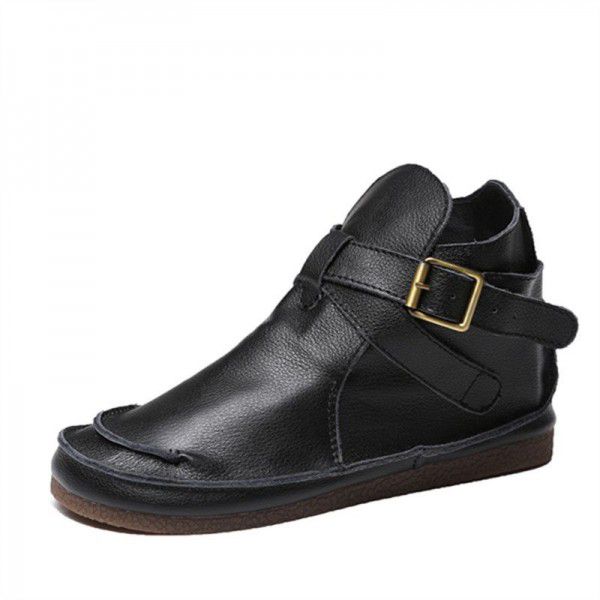 Autumn and Winter New Art Retro Martin Boots Women's Genuine Leather Cotton Boots Sen Series Boots 