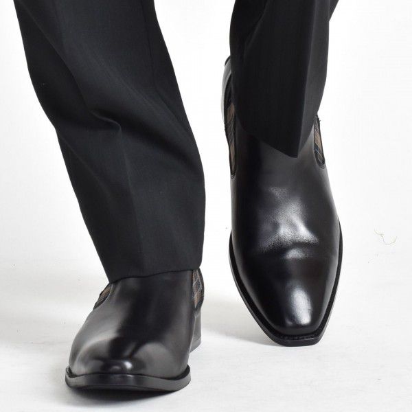 New Men's True Fit Short Boots British Business High Grade Elastic Comfort Leather Pointed Cowhide Men's Leather Boots 