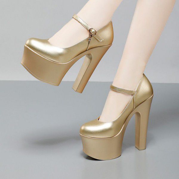 High heeled shoes, wedding thick heels, new runway...