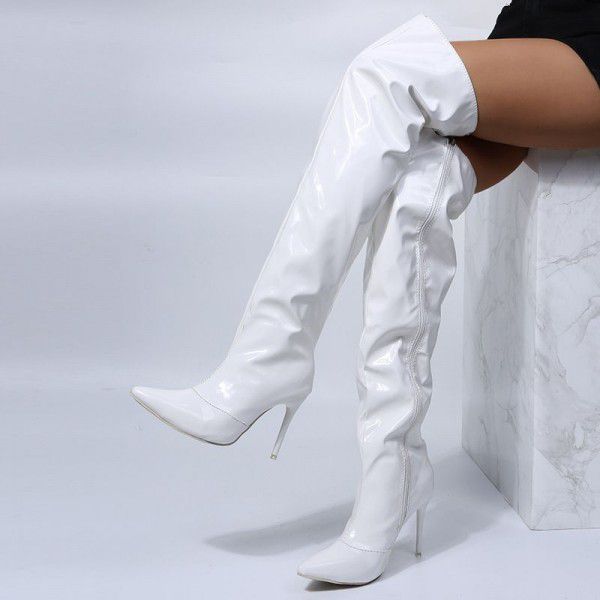 Women's new autumn knee length boots with European and American style casual stiletto heels 