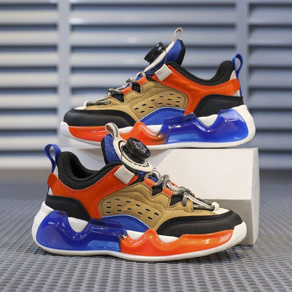 Children's sports shoes, boys' retro fashion running shoes, teenagers' basketball shoes, breathable boys 