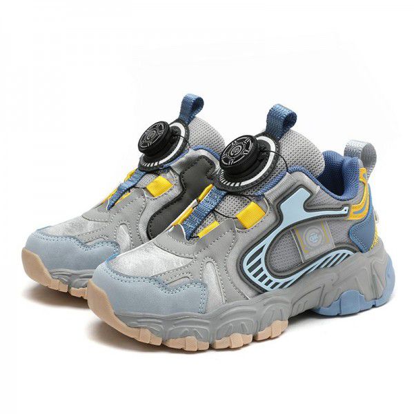 Girls' Children's Shoes Spring and Autumn New Girls' Sports Shoes: Big Children's Knob Children's Running Shoes 