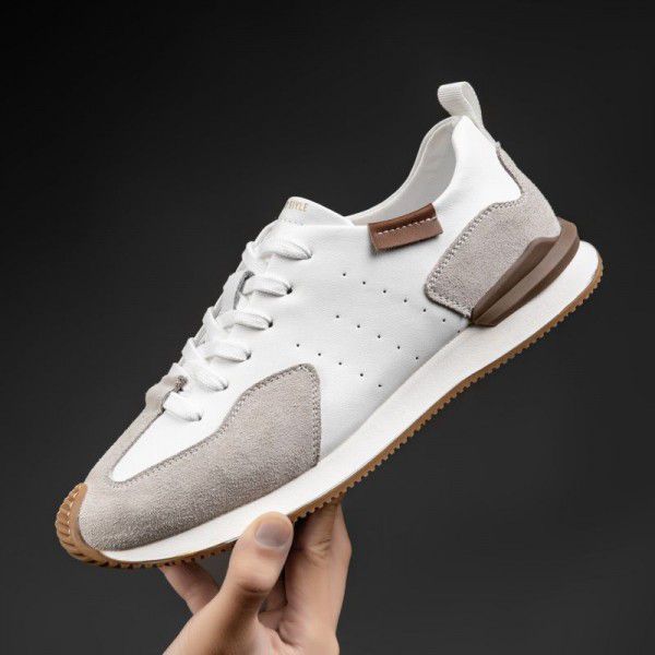 Men's shoes Breathable single shoe versatile sports casual shoes Genuine leather soft sole soft top cowhide small white shoes for men 