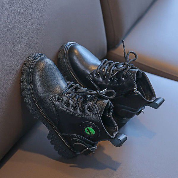 Children's Martin Boots Autumn and Winter New Girls' Fashion Trend Short Boots Boys' English Style Motorcycle Shoes 