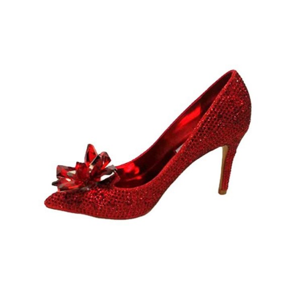Crystal Shoes Pointed Thin Heels Sexy Shallow Mouth Women's High Heels Women's Silver Rhinestone Wedding Shoes 