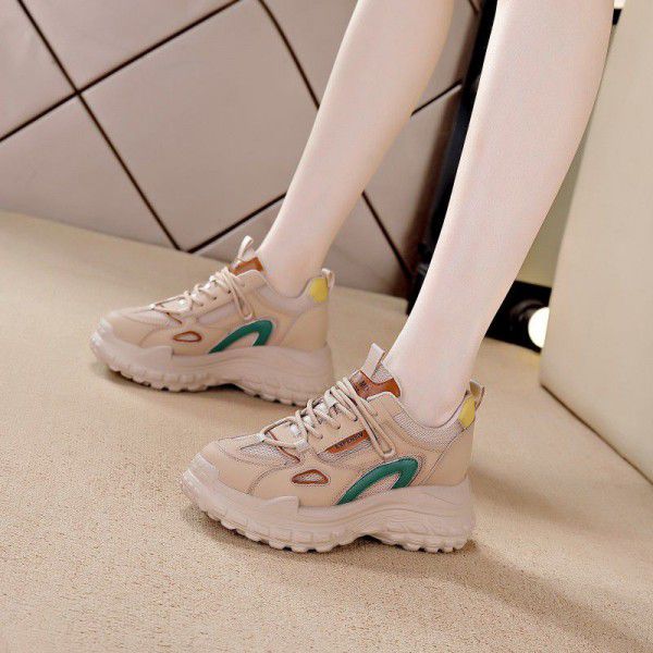 Spring New Versatile Retro Sports Shoes Thick Sole Breathable Women's Shoes 