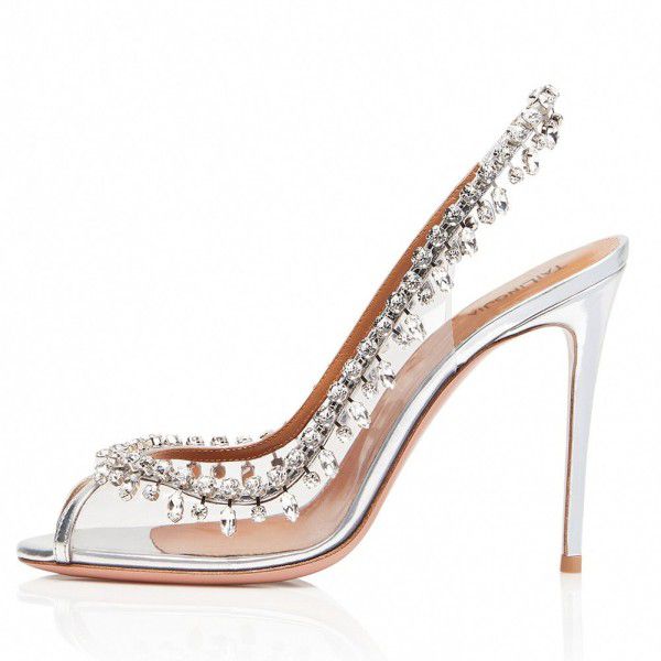 Fish Mouth Open Heel High Heel Single Shoes Large ...