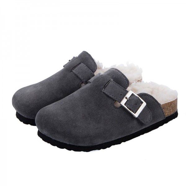 Winter New Boys and Girls' Hair Baotou Home Shoes Parent Child Shoes and Slippers 