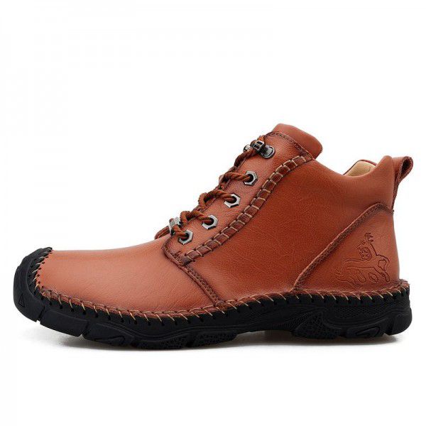Outdoor Mountaineering Shoes, Large Size High Top Leather Boots, Baotou Work Clothes, Men's Boots, Martin New Men's Shoes 