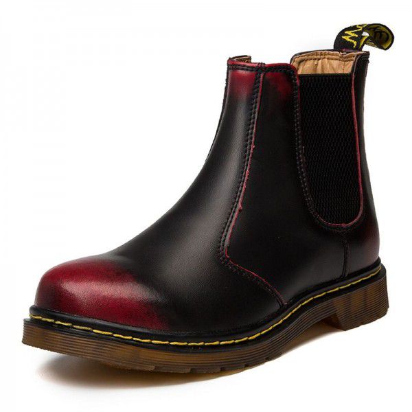 Chelsea boot Men's lovers Martin boots Leather short boots Men's and women's casual trend British Martin 