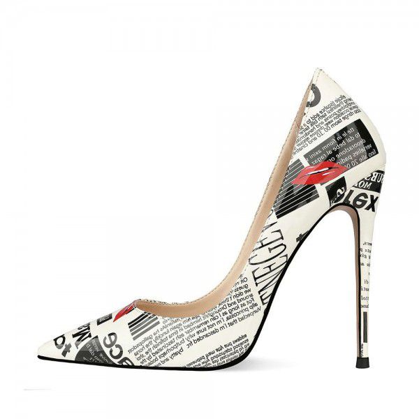 Fashion high heels, women's slim heels, pointed to...