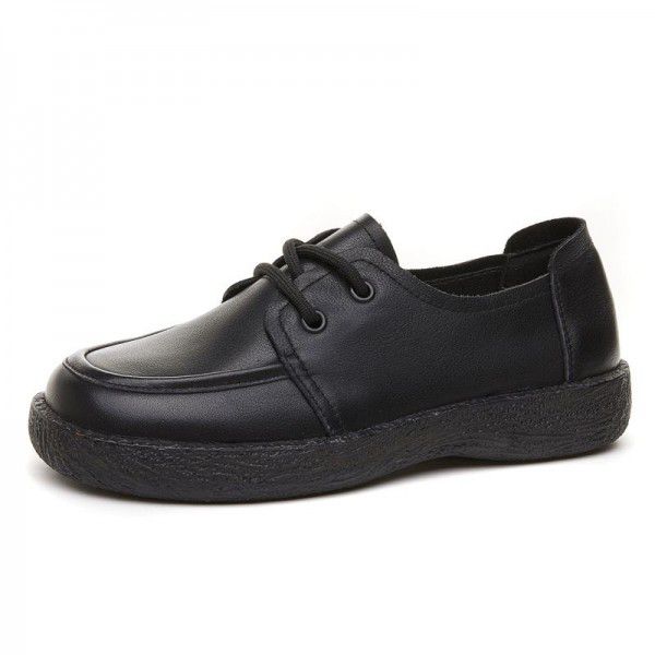 Genuine leather cow tendon sole handmade grandma's shoes, retro literature and art autumn new style, lightweight, comfortable, non slip soft sole single shoes 