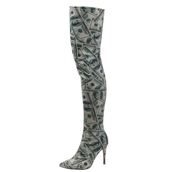 Slender high heels, knee high boots, sexy women's ...