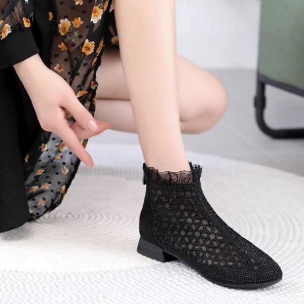 Summer Thin Fashion Martin Boots Hollow out Boots Breathable and Versatile Fashion Single Boots 