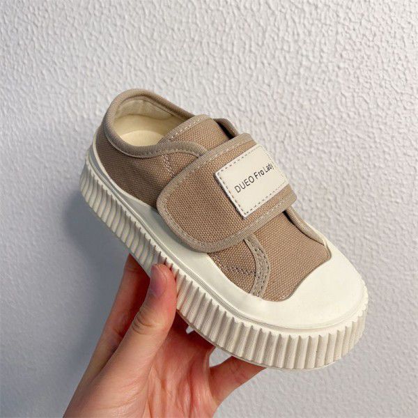 Girls' Shoes Canvas Shoes Children's Spring New Velcro Boys' Cricket Shoes 