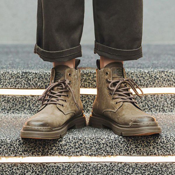 Autumn New Martin Boots Men's Boots Genuine Leather Short Boots Men's Martin Boots Popular Workwear Boots 