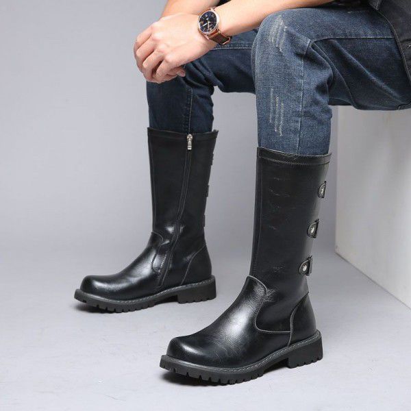 Autumn men's high boots, high riding boots, military boots, men's leather boots, zippered Martin boots 