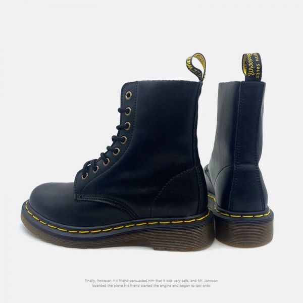 Soft cow copper buckle leather Goodyear Tire and Rubber Company sewing autumn and winter boots for male lovers 