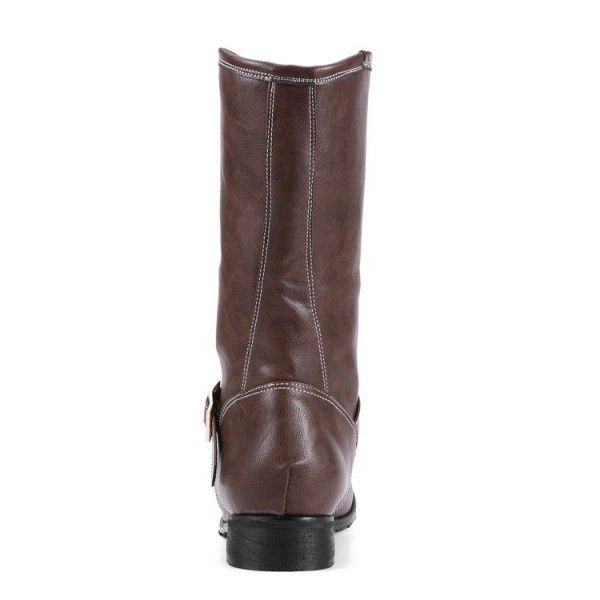 Horse boots, fashionable mid length boots, new leather boots, men's military boots, cowboy outdoor boots 