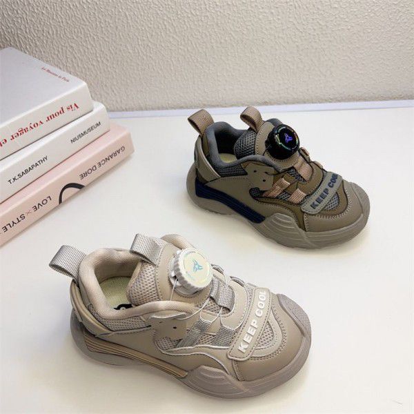 Spring style new knob button sports shoes trendy and fashionable running shoes for boys and girls 