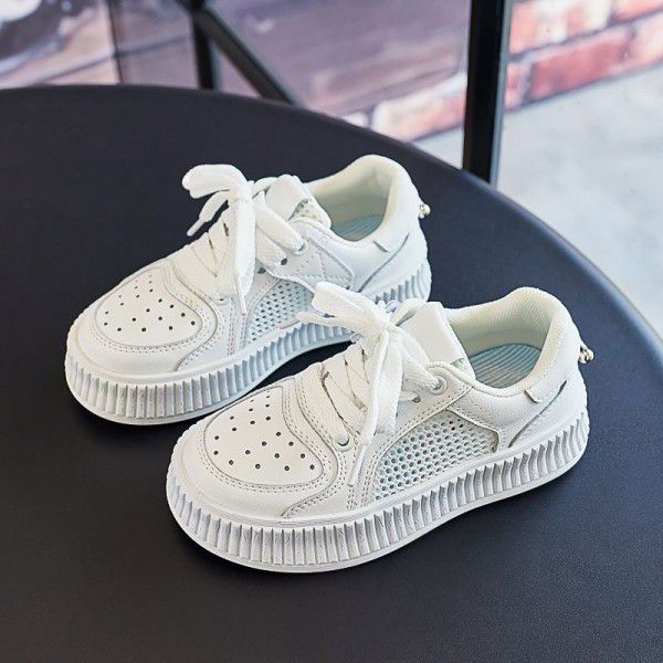 Children's Little White Shoes Spring/Summer New Children's Shoes Korean Edition Girls' Soft Sole Low Top Board Shoes Boys' Casual Shoes Mesh Shoes 