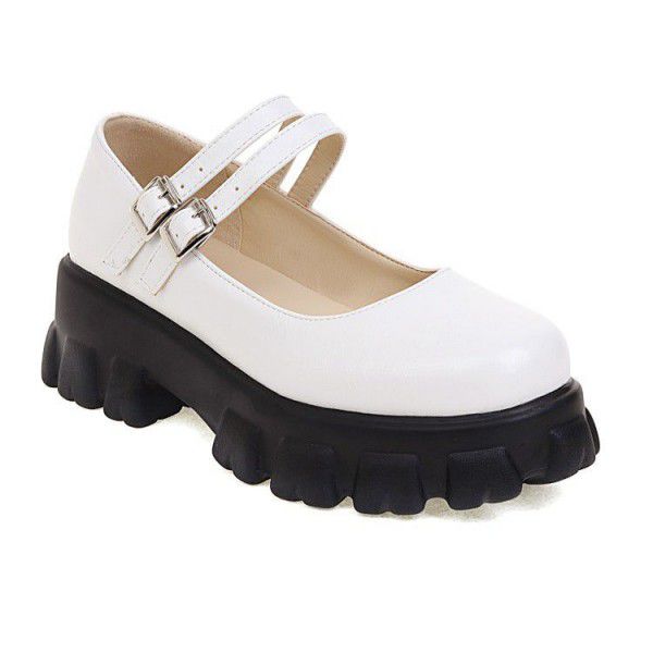 Spring thick sole single shoe women's muffin shoes 