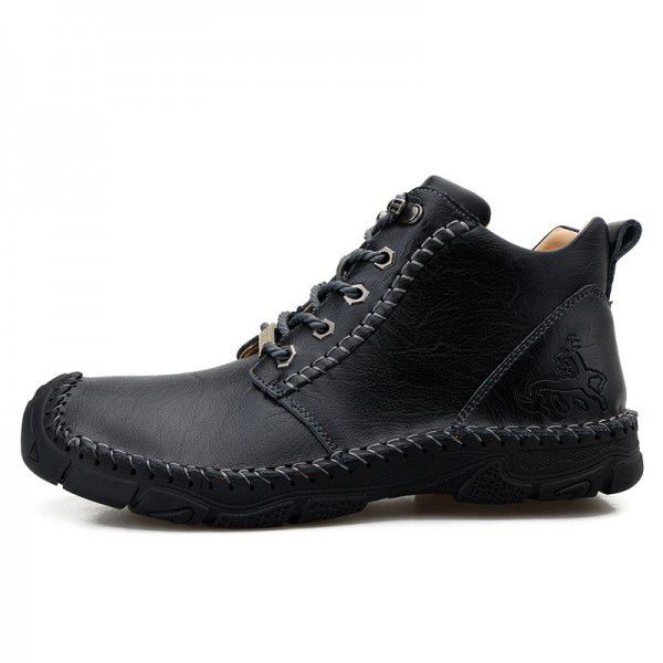 Outdoor Mountaineering Shoes, Large Size High Top Leather Boots, Baotou Work Clothes, Men's Boots, Martin New Men's Shoes 