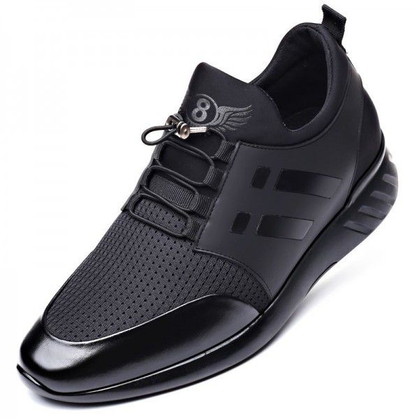 Men's shoes, spring and summer new outdoor sports and leisure shoes, Korean version with elevated height, men's single shoe leather shoes, men's 