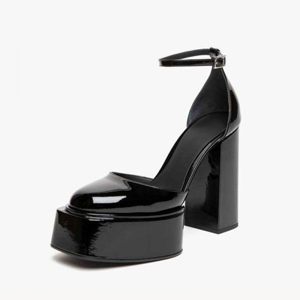 New High Heels Women's Thick Heels Waterproof Platform Super High Heels Waterproof Platform Single Shoes Women's Hollow Sandals Women 
