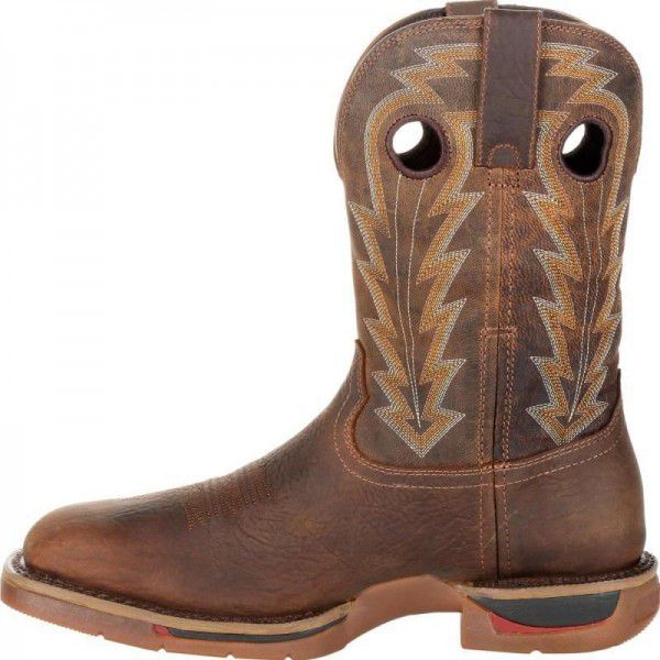 Autumn and Winter Men's European and American Motorcycle Short Boots Embroidered Low Heel Square Head Pullover Short Boots 